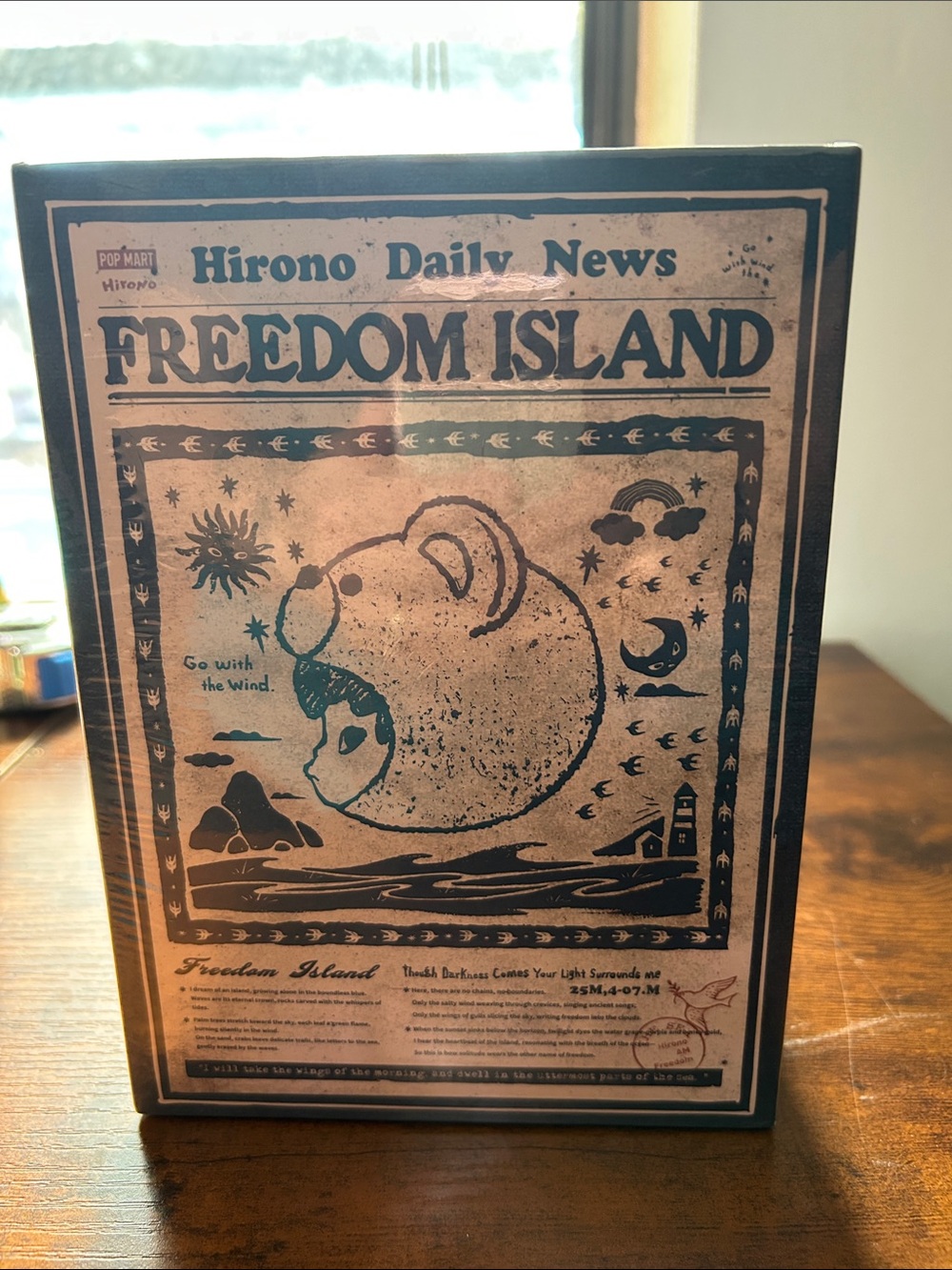 POP MART Freedom Island Bear Figure - Teal Box